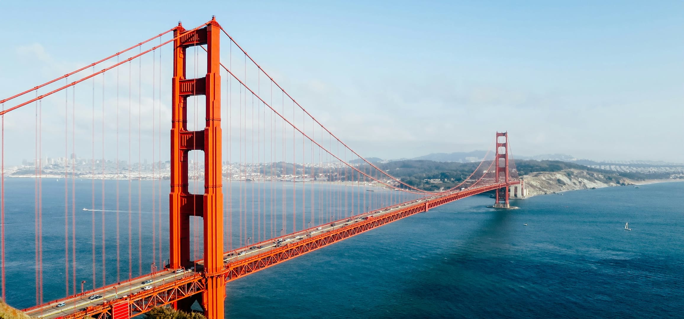 San Francisco bay from the Golden Gate Bridge